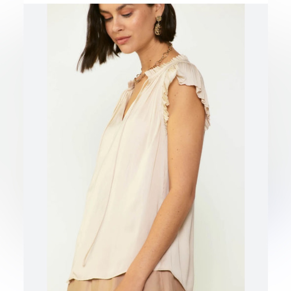 Current Air Margot Pleated Sleeve Blouse XS EUC